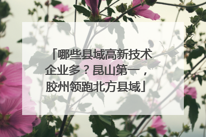 哪些县域高新技术企业多？昆山第一，胶州领跑北方县域