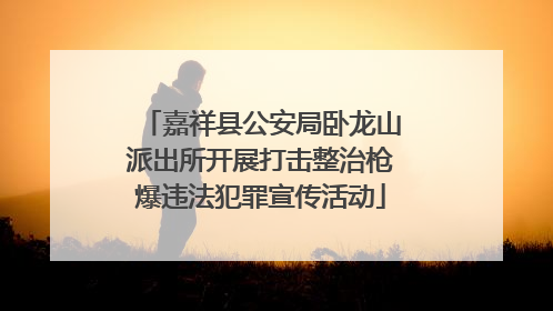嘉祥县公安局卧龙山派出所开展打击整治枪爆违法犯罪宣传活动