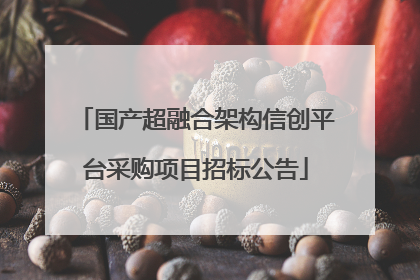 国产超融合架构信创平台采购项目招标公告
