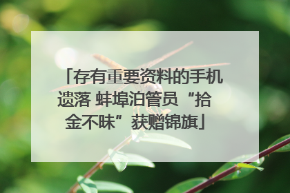 存有重要资料的手机遗落 蚌埠泊管员“拾金不昧”获赠锦旗