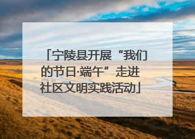 宁陵县开展“我们的节日·端午”走进社区文明实践活动