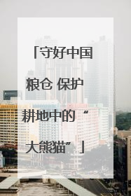 守好中国粮仓 保护耕地中的“大熊猫”