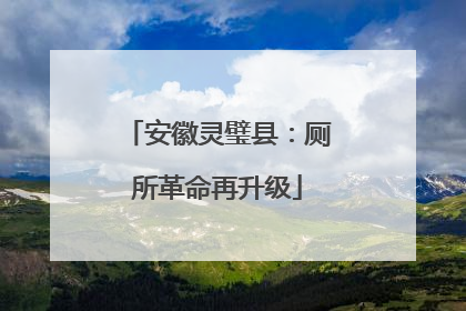 安徽灵璧县：厕所革命再升级