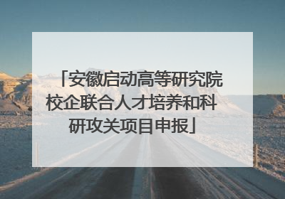 安徽启动高等研究院校企联合人才培养和科研攻关项目申报