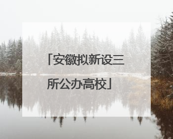 安徽拟新设三所公办高校
