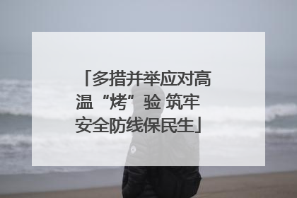 多措并举应对高温“烤”验 筑牢安全防线保民生