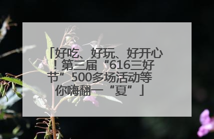 好吃、好玩、好开心！第三届“616三好节”500多场活动等你嗨翻一“夏”