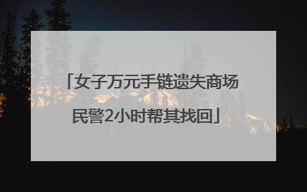 女子万元手链遗失商场 民警2小时帮其找回