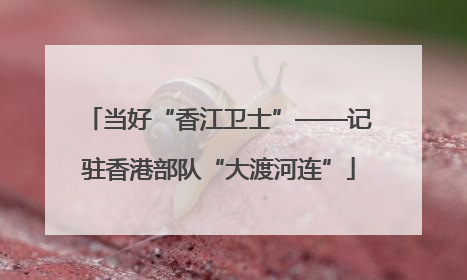 当好“香江卫士”——记驻香港部队“大渡河连”