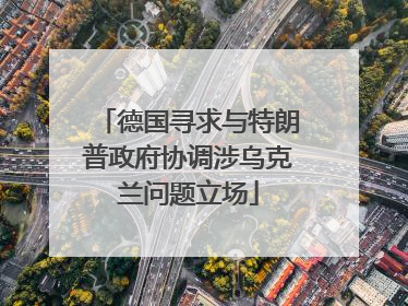 德国寻求与特朗普政府协调涉乌克兰问题立场