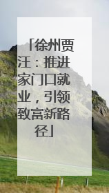 徐州贾汪：推进家门口就业，引领致富新路径