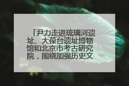 尹力走进琉璃河遗址、大葆台遗址博物馆和北京市考古研究院，围绕加强历史文化名城保护调研