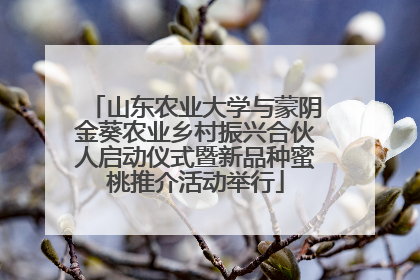 山东农业大学与蒙阴金葵农业乡村振兴合伙人启动仪式暨新品种蜜桃推介活动举行
