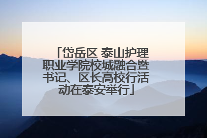 岱岳区 泰山护理职业学院校城融合暨书记、区长高校行活动在泰安举行