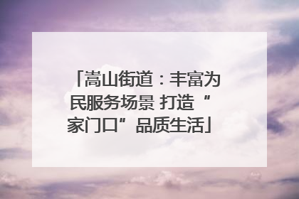 嵩山街道：丰富为民服务场景 打造“家门口”品质生活