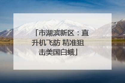 市湖滨新区：直升机飞防 精准狙击美国白蛾