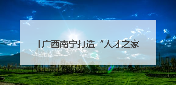 广西南宁打造“人才之家” 构筑人才聚集高地