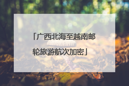 广西北海至越南邮轮旅游航次加密