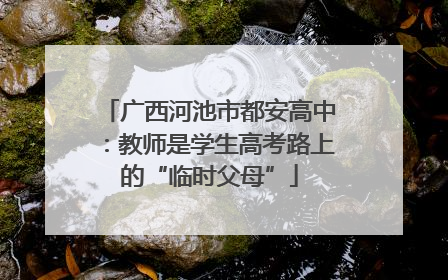 广西河池市都安高中：教师是学生高考路上的“临时父母”