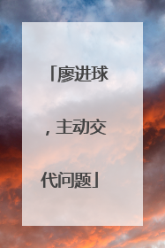 廖进球，主动交代问题