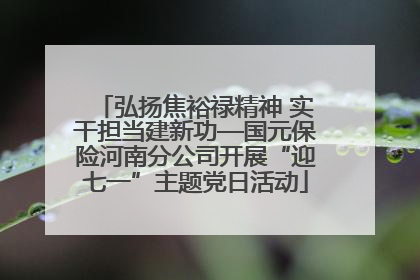 弘扬焦裕禄精神 实干担当建新功—国元保险河南分公司开展“迎七一”主题党日活动