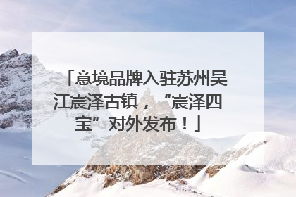 意境品牌入驻苏州吴江震泽古镇，“震泽四宝”对外发布！