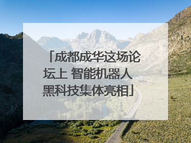 成都成华这场论坛上 智能机器人黑科技集体亮相