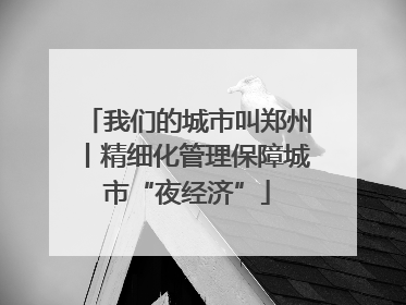 我们的城市叫郑州丨精细化管理保障城市“夜经济”