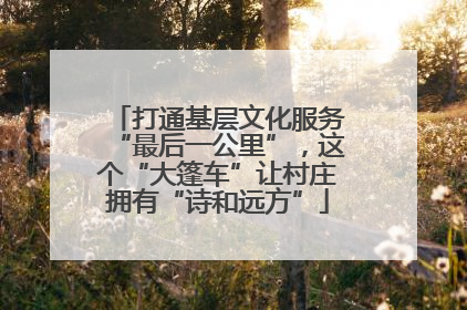 打通基层文化服务“最后一公里”，这个“大篷车”让村庄拥有“诗和远方”