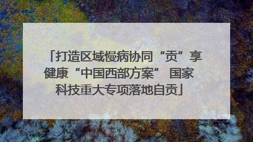 打造区域慢病协同“贡”享健康“中国西部方案” 国家科技重大专项落地自贡