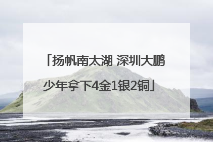 扬帆南太湖 深圳大鹏少年拿下4金1银2铜