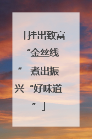 挂出致富 “金丝线” 煮出振兴“好味道”