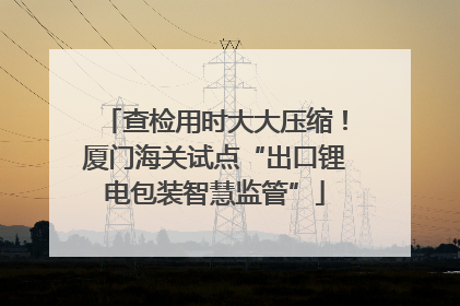 查检用时大大压缩！厦门海关试点“出口锂电包装智慧监管”