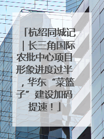 杭绍同城记｜长三角国际农批中心项目形象进度过半，华东“菜篮子”建设加码提速！