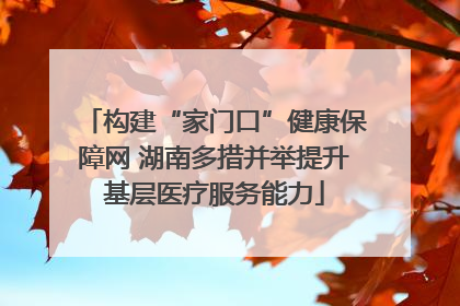 构建“家门口”健康保障网 湖南多措并举提升基层医疗服务能力
