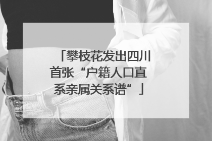 攀枝花发出四川首张“户籍人口直系亲属关系谱”