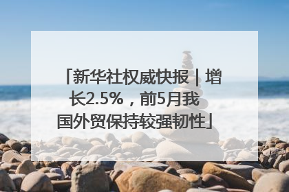 新华社权威快报｜增长2.5%，前5月我国外贸保持较强韧性