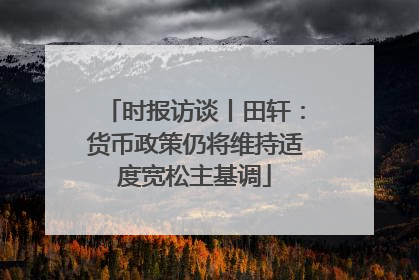 时报访谈丨田轩：货币政策仍将维持适度宽松主基调