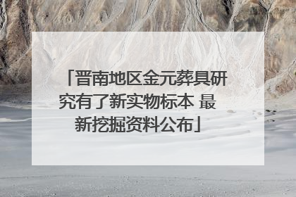 晋南地区金元葬具研究有了新实物标本 最新挖掘资料公布