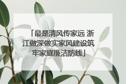 最是清风传家远 浙江做深做实家风建设筑牢家庭廉洁防线