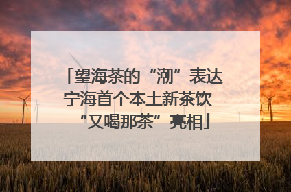 望海茶的“潮”表达 宁海首个本土新茶饮“又喝那茶”亮相