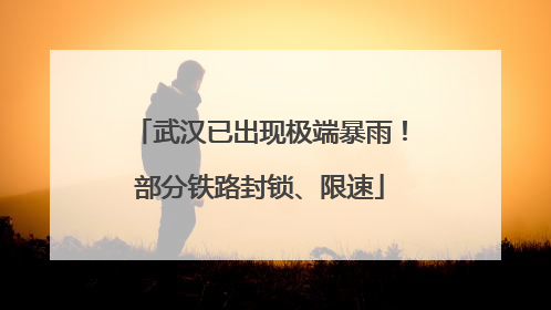 武汉已出现极端暴雨！部分铁路封锁、限速