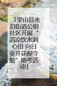 梁山县水泊街道公明社区开展“清凉饮水润心田 向日葵开花祝夺魁”助考活动