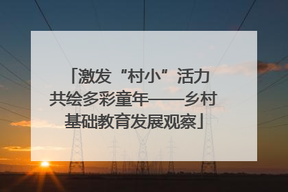 激发“村小”活力 共绘多彩童年——乡村基础教育发展观察