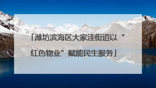 潍坊滨海区大家洼街道以“红色物业”赋能民生服务