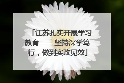 江苏扎实开展学习教育——坚持深学笃行，做到实改见效