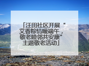 汪田社区开展“艾香粽情暖端午，敬老睦邻共安康”主题敬老活动