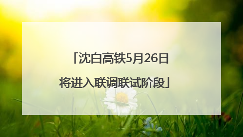 沈白高铁5月26日将进入联调联试阶段