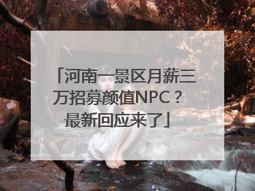 河南一景区月薪三万招募颜值NPC？最新回应来了