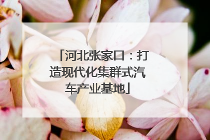 河北张家口：打造现代化集群式汽车产业基地